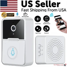 Wireless WiFi Video Doorbell Camera Smart 2-Way Talk Intercom w/ Chime Security