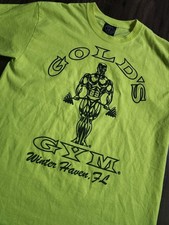 Vintage Mens L Gold's Gym T Shirt Bodybuilder Logo Winter Haven FL 90s USA
