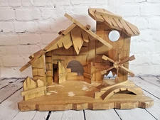 Vitange Large Wooden Creche Limonta Made In Italy with Music Box
