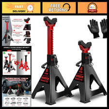 6 Ton Heavy Duty Jack Stands Adjustable 15-23 Double Pin Locking Rubber Bas 6 Ton Heavy Duty Jack Stands Adjustable 15-23 Double Pin Locking Rubber Bas