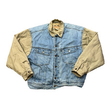 Vintage Gap Quilt Lined Denim jean Jacket Large Varsity Trucker Streetwear Y2K