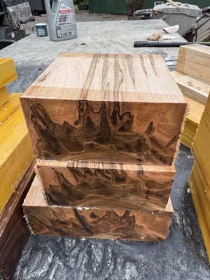 1 Pc. Premium  Ambrosia Maple  turning pc 6x6 x 3''  CLEAN!!!
