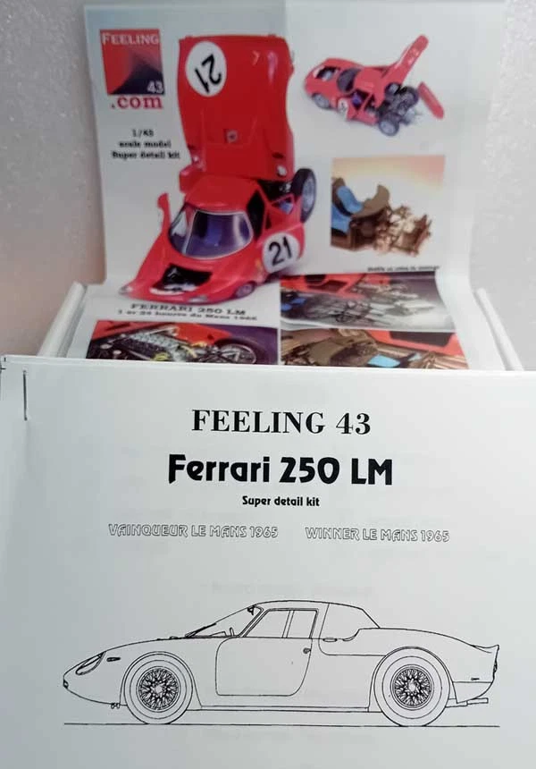 FERRARI 250LM VINCITORE 24h Le Mans 1965 KIT di MONTAGGIO FEELING43 scala 1/43 - Immagine 2 di 4