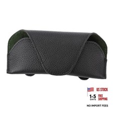 Magnetic Sunglass Holder for Car Visor Clip, Leather Car Glasses 01-black