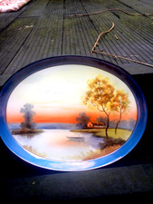 ein großes ovales Noritake Schminktischtablett