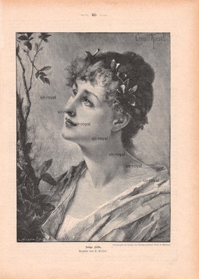 Junge Liebe - Conrad Kiesel - 1895 - Historischer Holzstich ~22x31cm