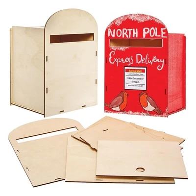 Kit Cassetta Postale Legno Fai Da Te Baker Ross - Scatola Lettere Babbo Natale