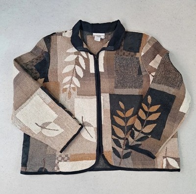 Coldwater Creek Tapisserie Jacke Blumenmuster Made in Usa Tapestry Jacket Vinta