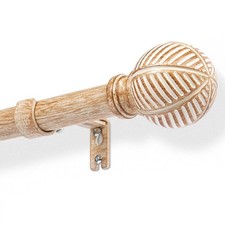Wooden Curtain Poles for Eyelet Curtains, 76-198 Cm, 25Mm Diameter Wood Curtain