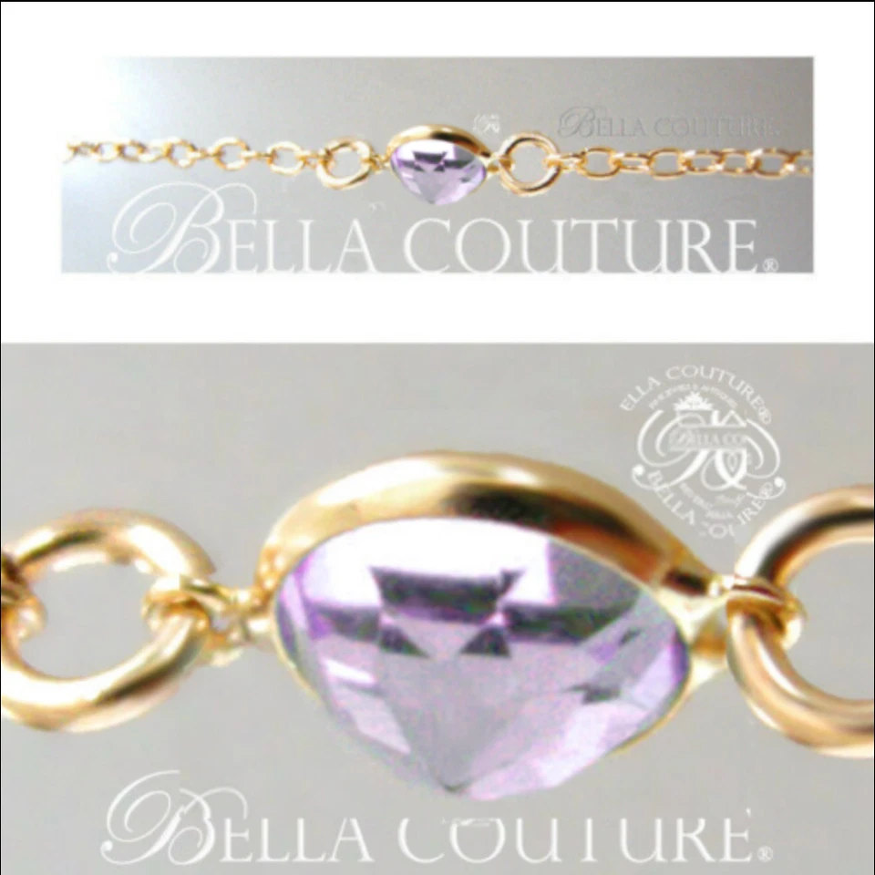 $495 NUEVO BRAZALETE AMATISTA ORO AMARILLO 18K ENCANTO ART DECO COLGANTE 14K AJUSTABLE Foto 2 de 4