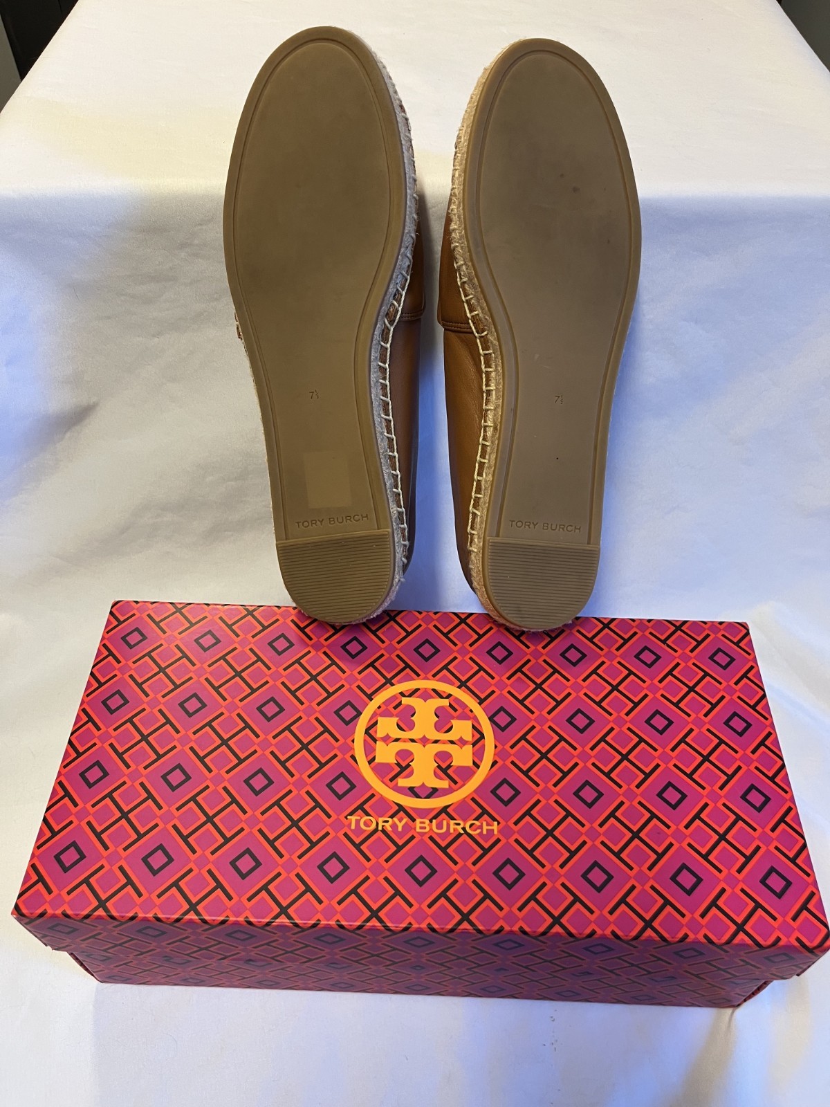 Tory Burch Leather Ambra Dulce De Leche Color Block Espadrille Shoes - Size 7.5 thumbnail 4