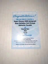 2025 Topps Chrome WWE Cruz Del Toro Orange On Card Auto /25 SP CLA-CZ Redemption
