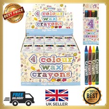 1/10/20/50 Pack of 4 Coloring Wax Crayons in  Assorted for Kids Party fillerBags