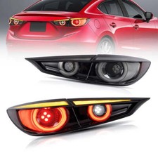2pcs Vland Led Smoked Tail Lights For 2014-2017 2018 Mazda 3 Sedan W Sequential