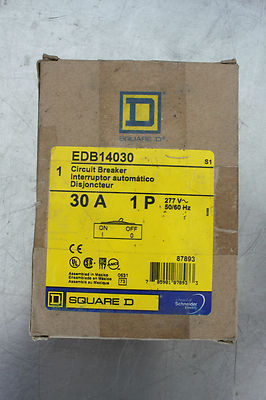  SQUARE D EDB-14030 MINIATURE CIRCUIT BREAKER 277V 30A NEW