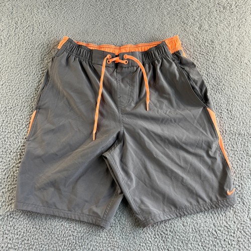 NUEVO Nike Bañador Para Hombres Mediano Gris Naranja Board Shorts Bloques de Color Surf Playa - Imagen 5 de 16