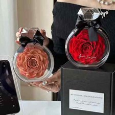 Venta al por mayor de rosas preservadas con infusión de aroma en cajas transparentes