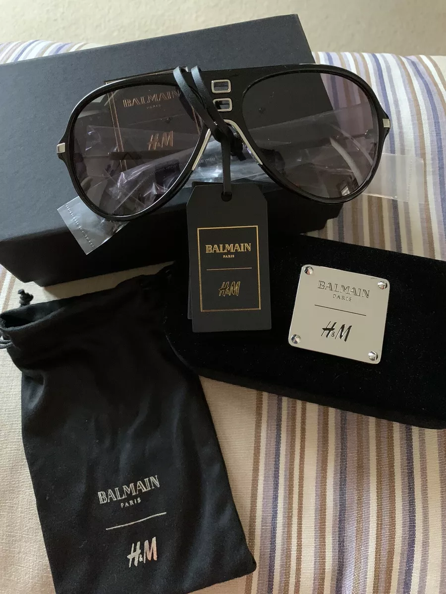 BALMAIN x H&M MEN'S/WOMEN'S SUNGLASSES - BLACK & SILVER UNISEX NEW BOX | eBay