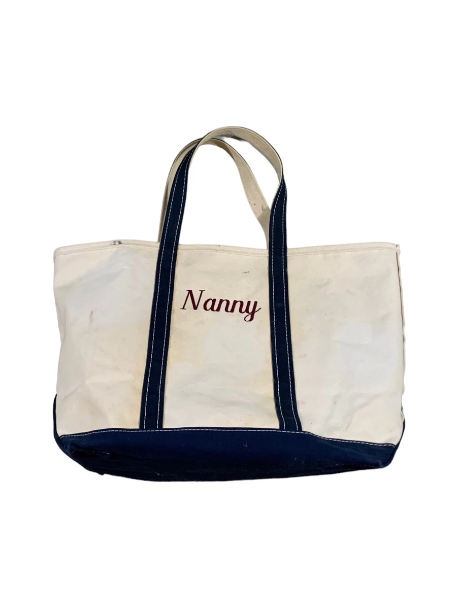 Vintage LL Bean Boat and Tote Canvas Bag Large Blue USA