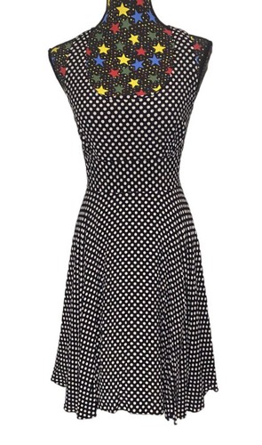 Portmans black and white polka dot dress, fit and flare, size 16 | eBay