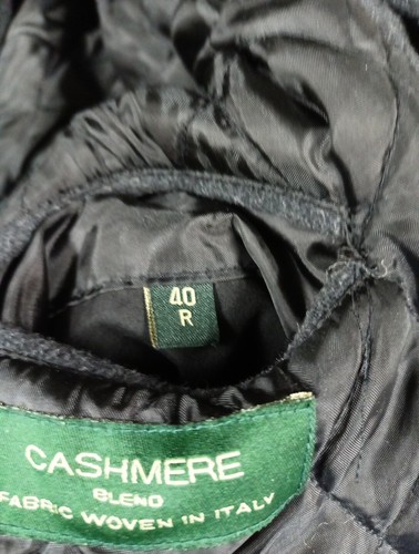 Lauren Ralph Lauren Coat Jacket Mens Size 40R Black Cashmere Wool Quilt Lining - Picture 4 of 19