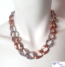 Sehr dekorative Kette / Collier, 585 Rotgold Weißgold, 14 Karat, 46 cm