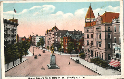 Brooklyn New York Grant Square From Bergan Street Vintage 1922 Postcard