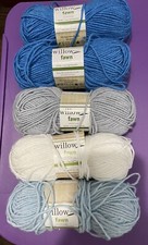 Willow Fawn Yarn Bamboo Acrylic 1.7oz 99Yds Swim. Pool Slate White Powder Blue 5