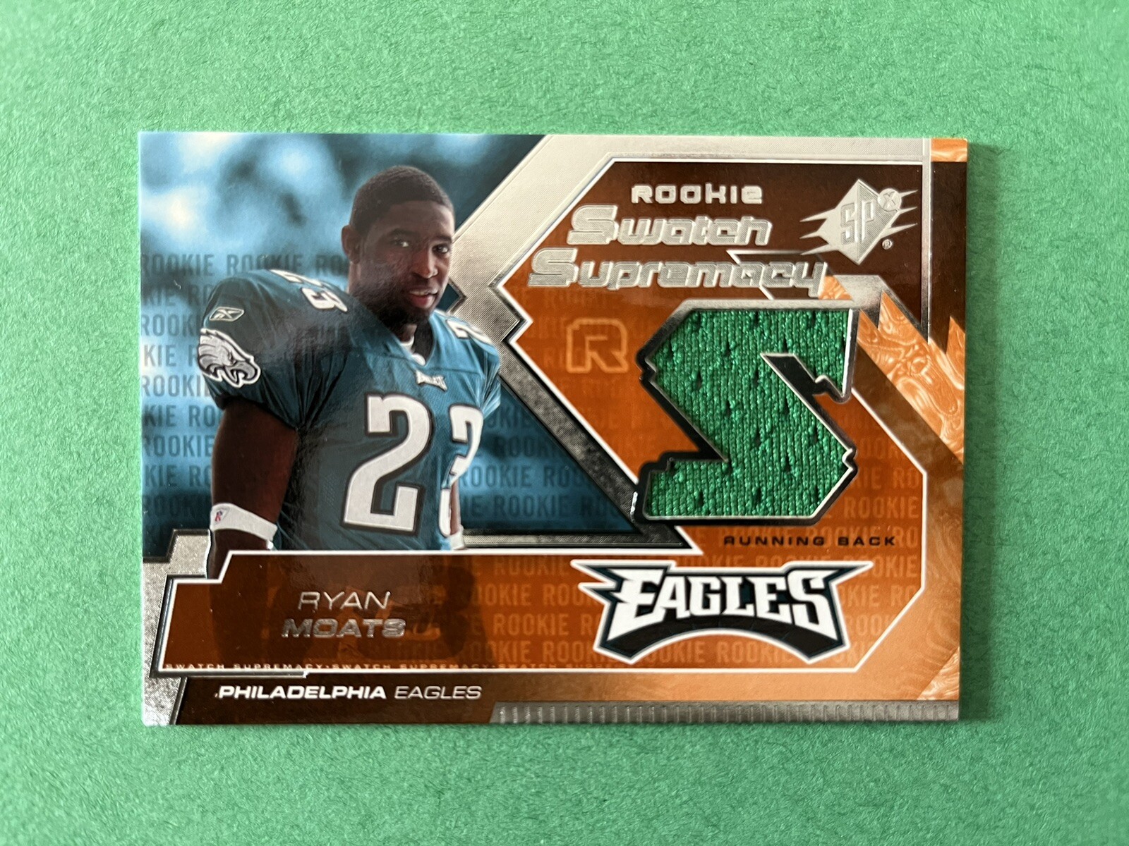 Ryan Moats SPx Rookie Swatch Supremacy #RSRM Rookie Swatch Supremacy