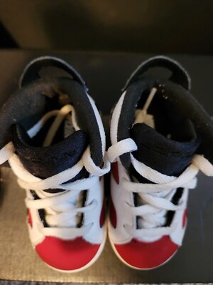Nike AIR Jordan 6 Retro Carmine Baby Shoes Size 5c Red White | eBay
