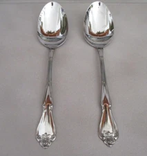 2 Oneida Stainless Arbor Rose True Rose 8 1/4" Serving Spoons ONEIDA CANADA