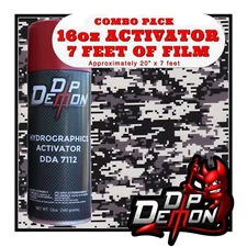 16oz hydrographic film / activator Black Grey TAC Digital Camo hydro dip wizard