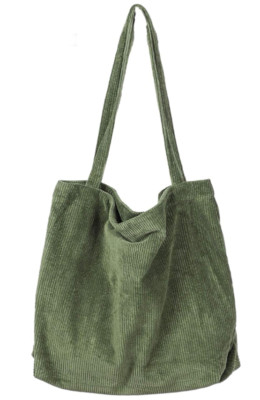 NEW Etercycle Women Corduroy Tote Bag Shoulder Bag (Green)