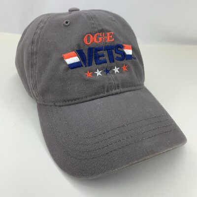OG&E Vets Hat Gray Adjustable Strapback OSFM Adult Cap America Red White Blue