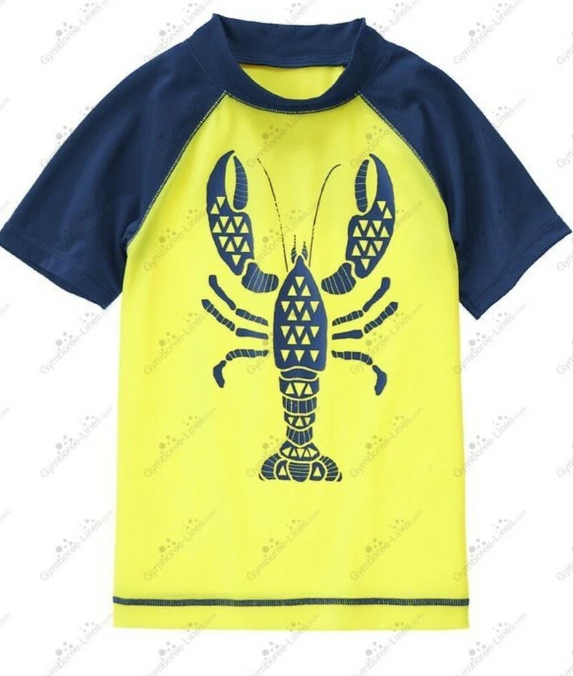 Gymboree sz 6 Swim Rashguard and Shorts Nautical Swim Set NWT Yellow Lobster - Image 3 of 4