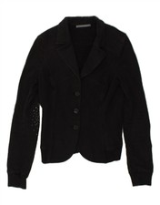 Liu Jo Womens 3 Button Blazer Jacket It 46 Large Black Camelhair Nv15