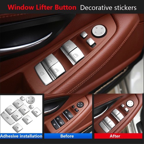 11x For BMW 5 6 7 X3 X4 X5 X6 F10 F15 F16 Car Window Switch Button Cover Sticker - Bild 1 von 24