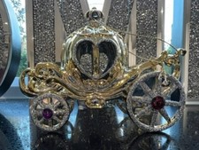Disney like Glitter Cinderella Carriage Tree Ornament FAIRYTALE Shiny GOLD