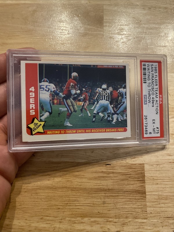 Joe Montana PSA 6 Fleer NFL 1985 Vintage San Francisco 49ers Football Card HOF