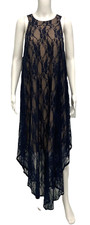 Love Squared Women's Plus Size Lace Floral Maxi Dress Navy Blue Size 2X