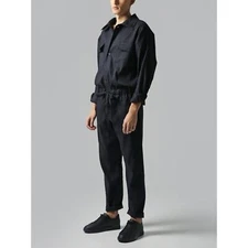 Visaltes Men's Jumpsuit - Linen - Black - Large