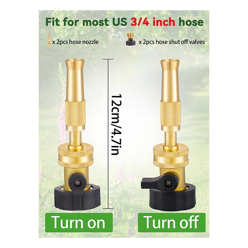 Hochdruck-Messing-Schlauchdüse Mit Ein/Aus-Ventil - Perfekt Für Garten & Auto