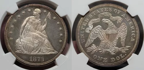 1873 Seated Liberty Dollar $1 NGC PR 65 CAMEO