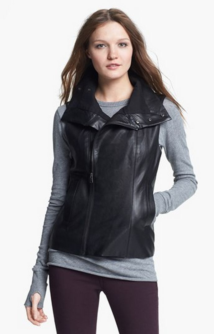 Echo Nordstrom Vegan Leather Moto Motorcycle Jacket Vest S