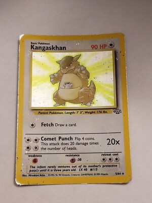 1995 kangaskhan pokemon card value 1995 POKEMON 1st Edition Kangaskhan Pokmon Card 21/64 FREE SHIPPING