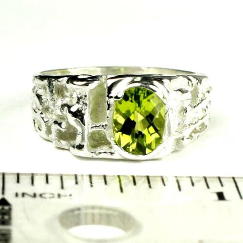Anello uomo pepita in argento sterling 925, peridoto, SR197 - Foto 5 di 5
