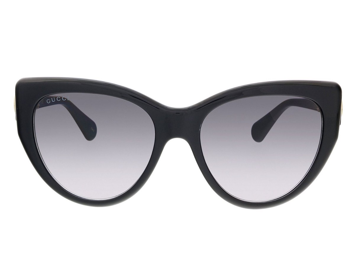 New GUCCI GG0877S 001 56mm Black Oversized Cat Eye 