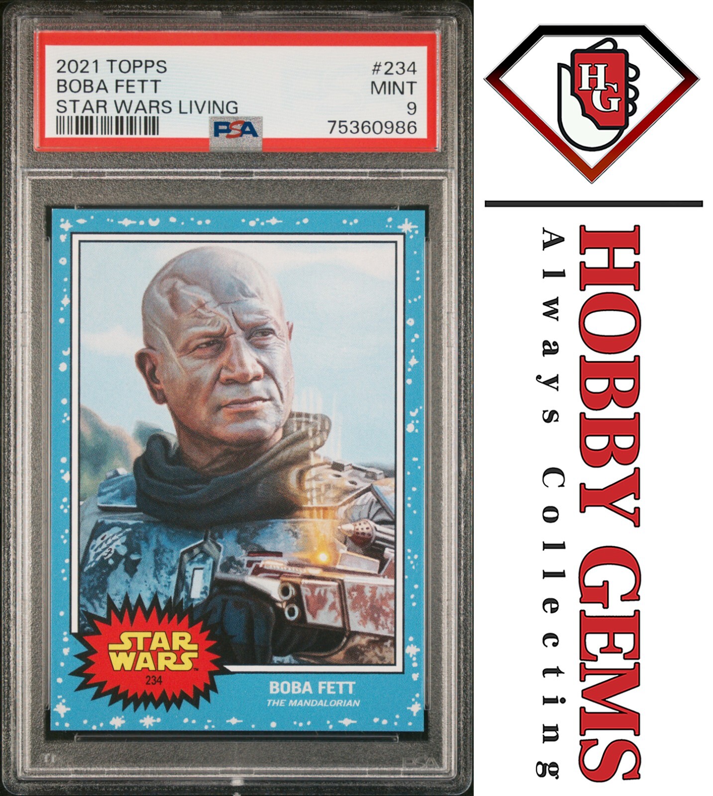 BOBA FETT PSA 9 2021 Topps Star Wars Living #234
