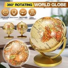 720° Rotation Earth Globe World Map Geography Education Teaching Kid Room Decor