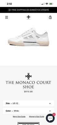 STRATICA INTERNATIONAL SNEAKERS THE MONACO COURT SHOES MEN WHITE Sz 12